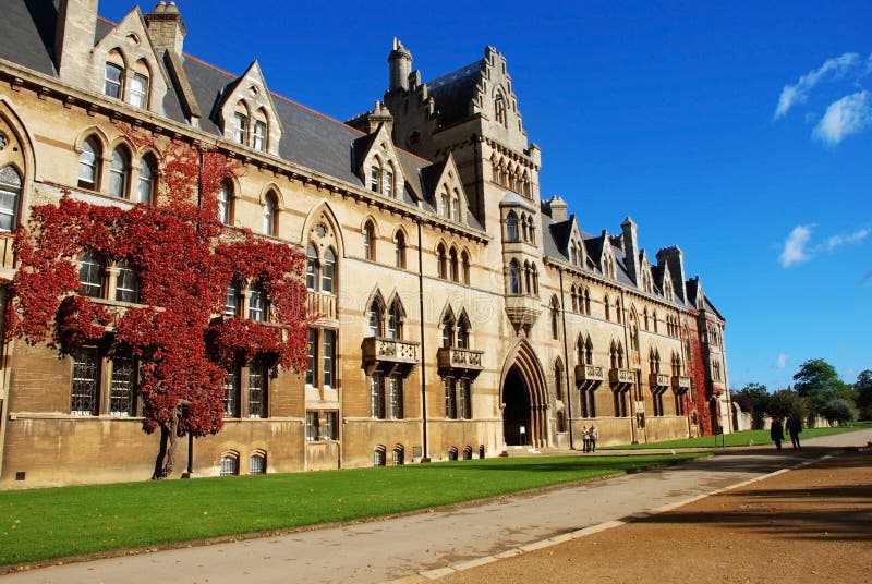 Bild av christ den kyrkliga högskolan, oxford, Förenade kungariket royaltyfri bild Bild av christ den kyrkliga högskolan, oxford, Förenade kungariket royaltyfri bild