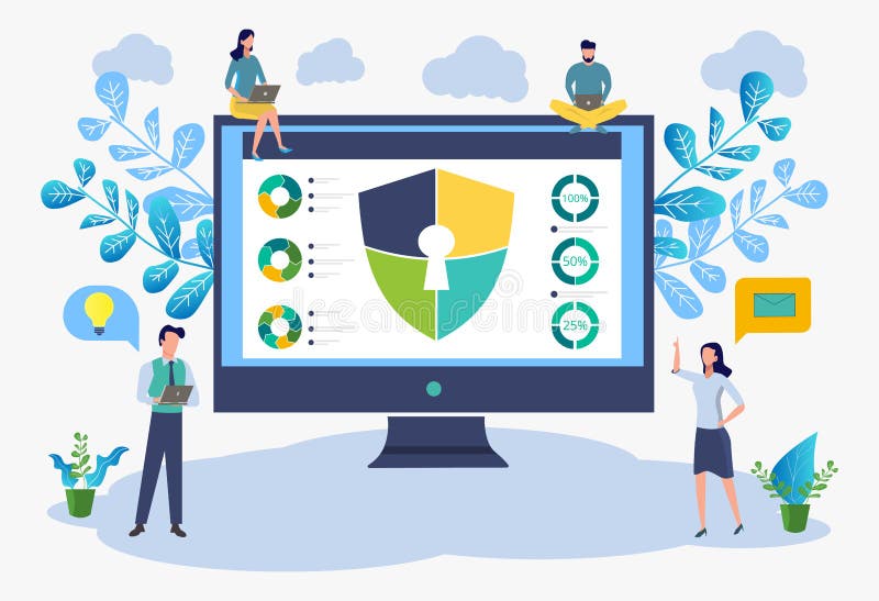Bild av cybersäkerhetsbegreppet Illustrerar idén av cybersecurityen eller avskildhet F?rgrik illustration f?r vektor vektor illustrationer Bild av cybersäkerhetsbegreppet Illustrerar idén av cybersecurityen eller avskildhet F?rgrik illustration f?r vektor vektor illustrationer