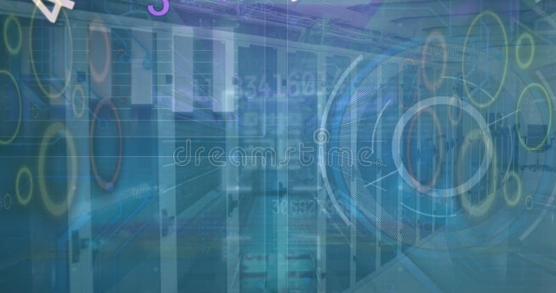Bild av nummerdatabehandling och serverrum royaltyfri illustrationer