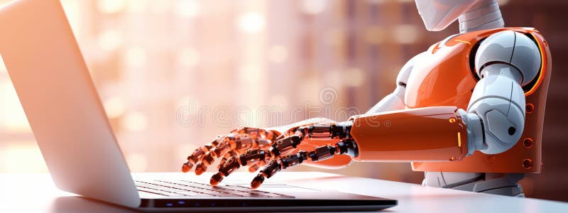 Bild av roborådgivare, robotrobotkoncept, generativ ai stock illustrationer