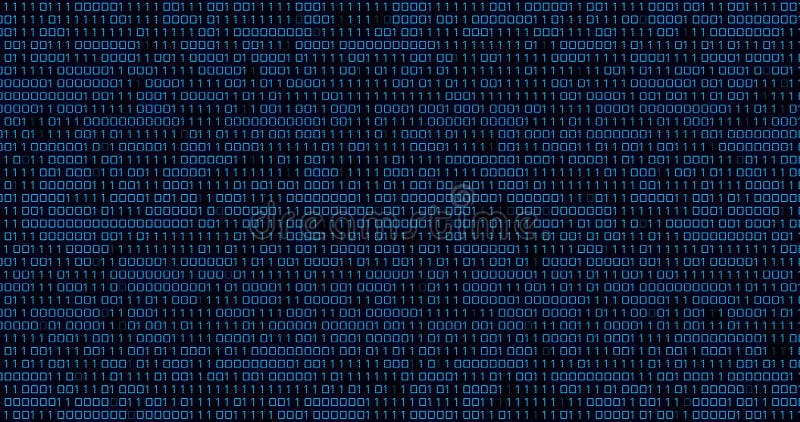 Bild des blauen Binärcodes, das sich auf schwarzem Hintergrund ändert vektor abbildung