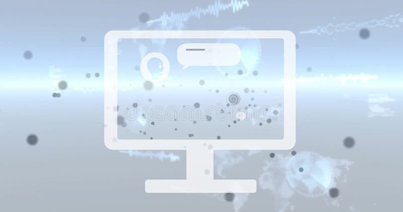 Bild des Netzes von Verbindungen und Datenverarbeitung über Computerbildschirm lizenzfreie abbildung