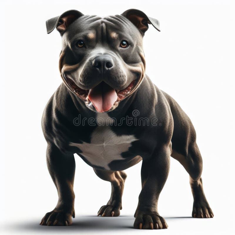 Bild eines isolierten Pitbull vor weißem Hintergrund ideal für Präsentationen stock abbildung