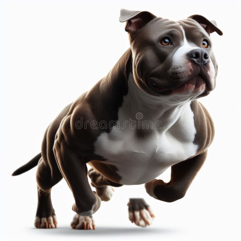 Bild eines isolierten Pitbull vor weißem Hintergrund ideal für Präsentationen lizenzfreie abbildung