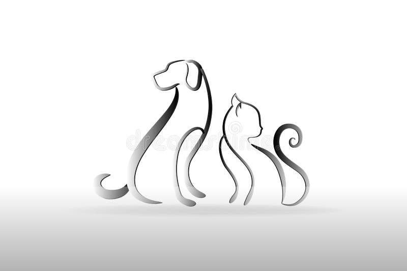 Bild för kort för ID för hund- och kattlogovektor vektor illustrationer Bild för kort för ID för hund- och kattlogovektor vektor illustrationer