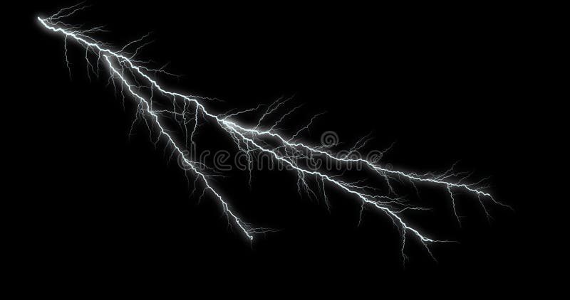 Thunderstorm and lightning. Magic and bright lighting effects On Black Background. Thunderstorm and lightning. Magic and bright lighting effects On Black Background