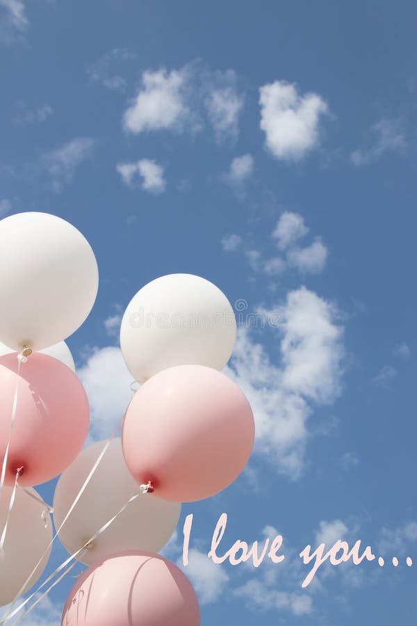 Bild Ich Liebe Dich Mit Ballonen Stockbild Bild von wolken, feiern