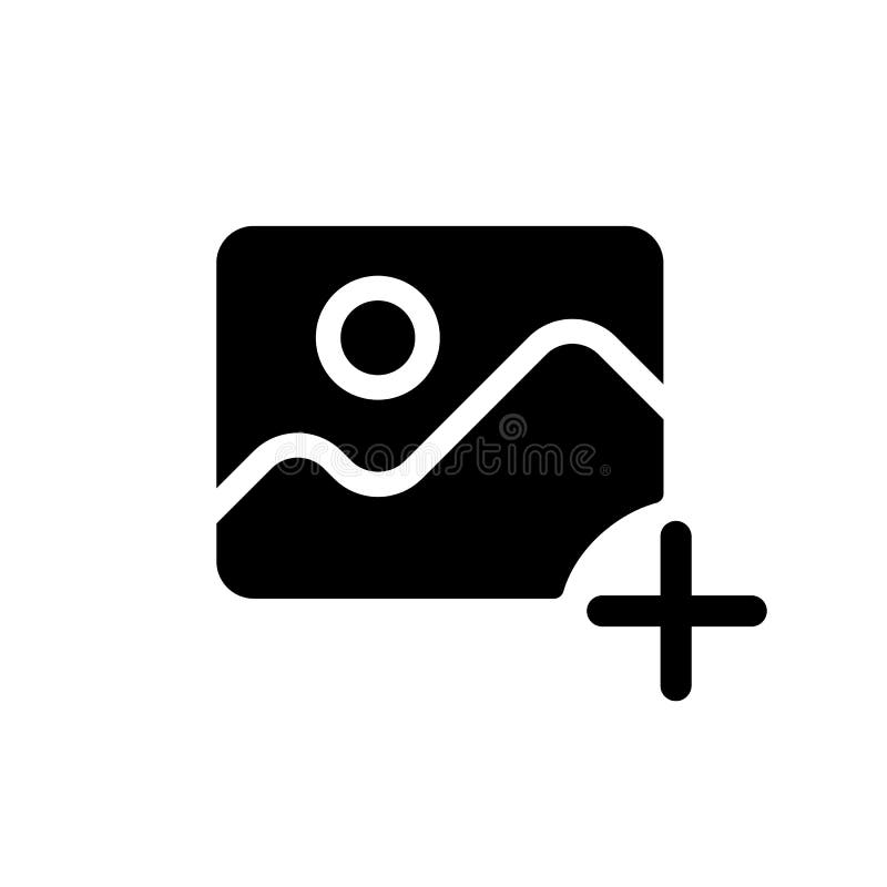 Bild schwarz glyph ui Symbol hinzufügen lizenzfreie abbildung
