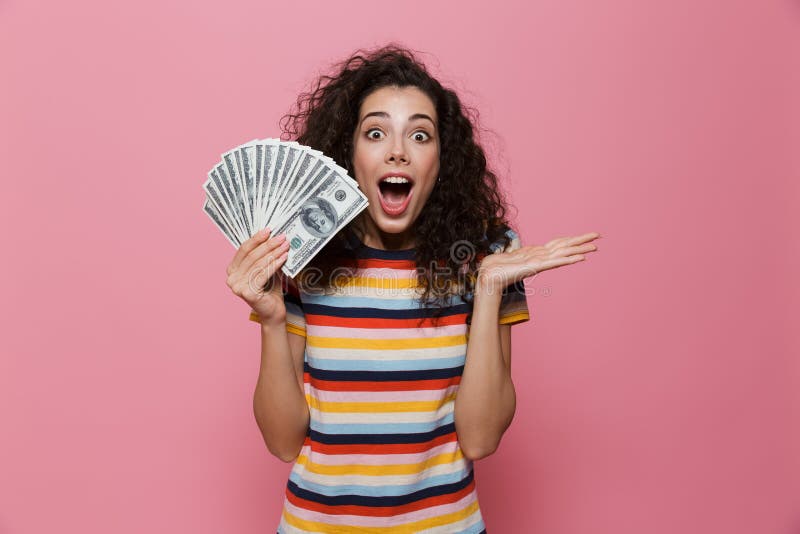 Bild von Reichen 20s mit Holdingfan des gelockten Haares des Dollars MO stockbild Bild von Reichen 20s mit Holdingfan des gelockten Haares des Dollars MO stockbild