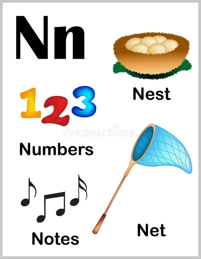 Bilder för alfabetbokstav N