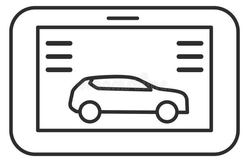 Bildiagnostik på skärmlinjeikon. automatisk professionell tjänst royaltyfri illustrationer