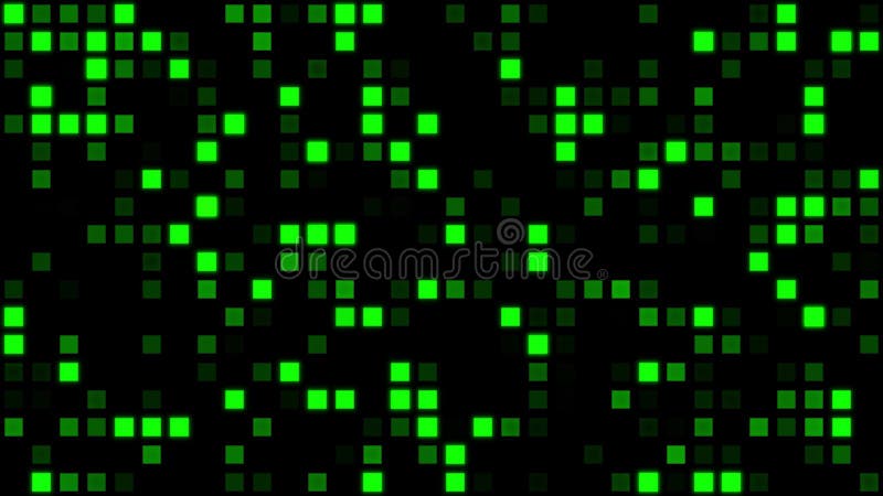 Bildschirm grüne Quadrate Digital Schleife Bewegungs-Hintergrund stock abbildung