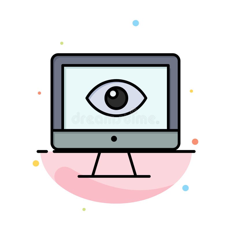 Bildskärm som är online-, avskildhet, bevakning, video, för färgsymbol för klocka abstrakt plan mall vektor illustrationer Bildskärm som är online-, avskildhet, bevakning, video, för färgsymbol för klocka abstrakt plan mall vektor illustrationer