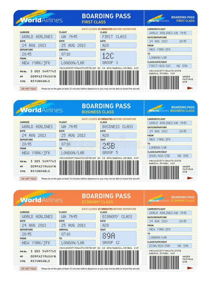 Bilhetes de ar ilustração do vetor Bilhetes de ar ilustração do vetor