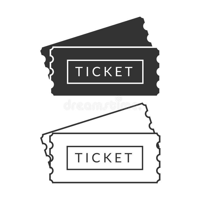 Bilhetes preto e branco simples da passagem ilustração royalty free Bilhetes preto e branco simples da passagem ilustração royalty free