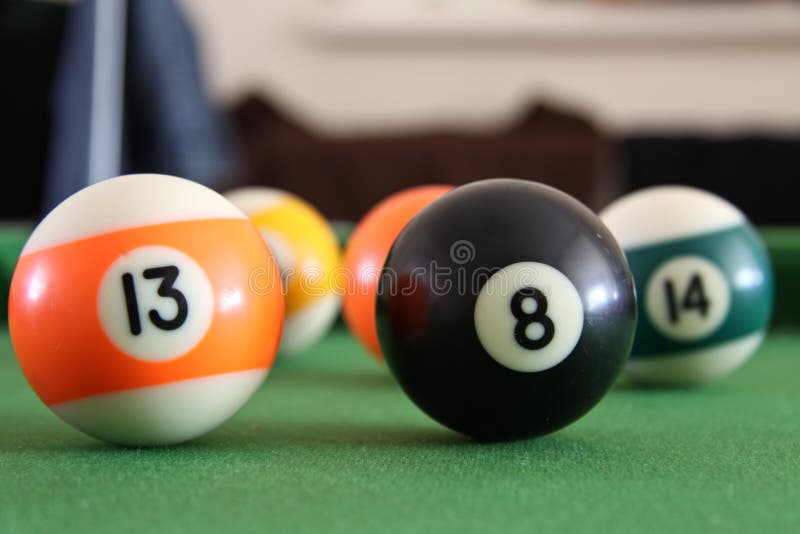 Billiard balls standing on table. Billiard balls standing on table