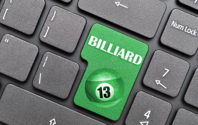 Biliardo sulla tastiera fotografie stock