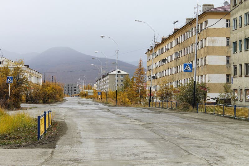 Bilibino city, Chukotka, Northern region of Russia royalty free stock photo Bilibino city, Chukotka, Northern region of Russia royalty free stock photo