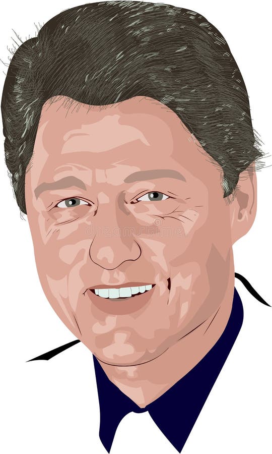 Bill Clinton Portrait Vector Illustration Editorial Photography ...