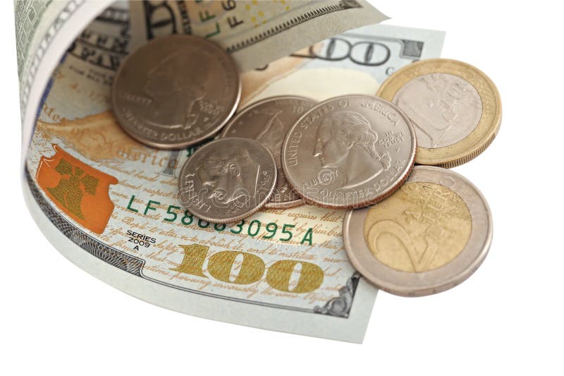 Rolled Coins and Loose Coins Stock Photo Image of dime, money 186896668