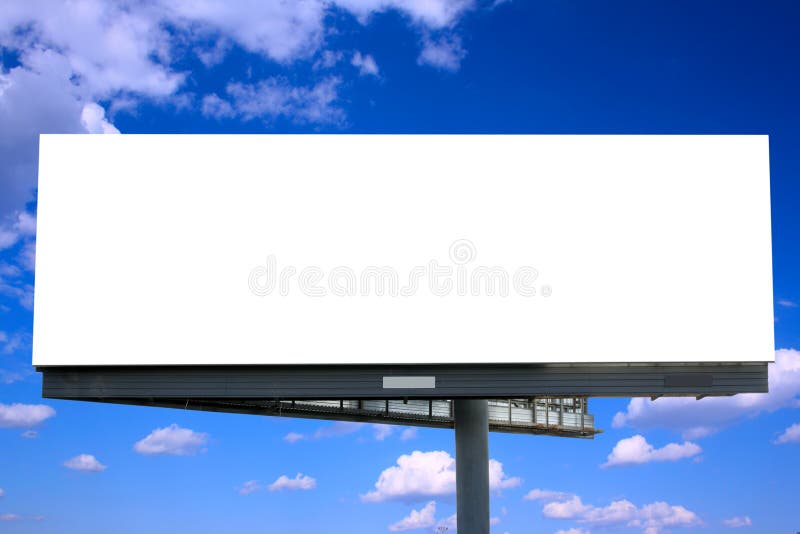 Billboard against blue sky