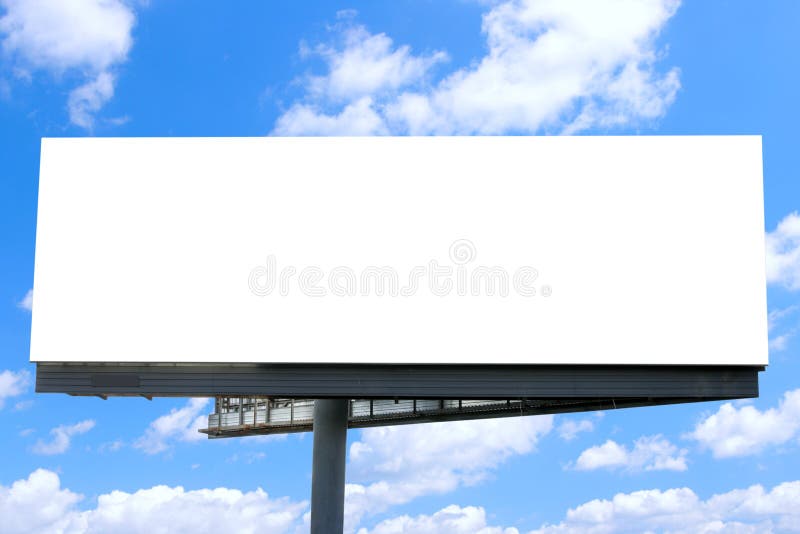 Billboard against blue sky