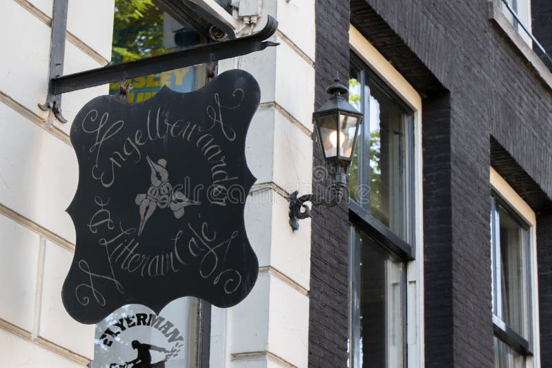 Billboard De Engelbewaarder Litterair Cafe at Amsterdam the Netherlands ...