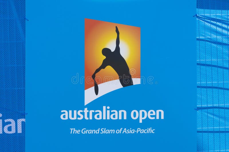Billboard z australianu open logem fotografia stock