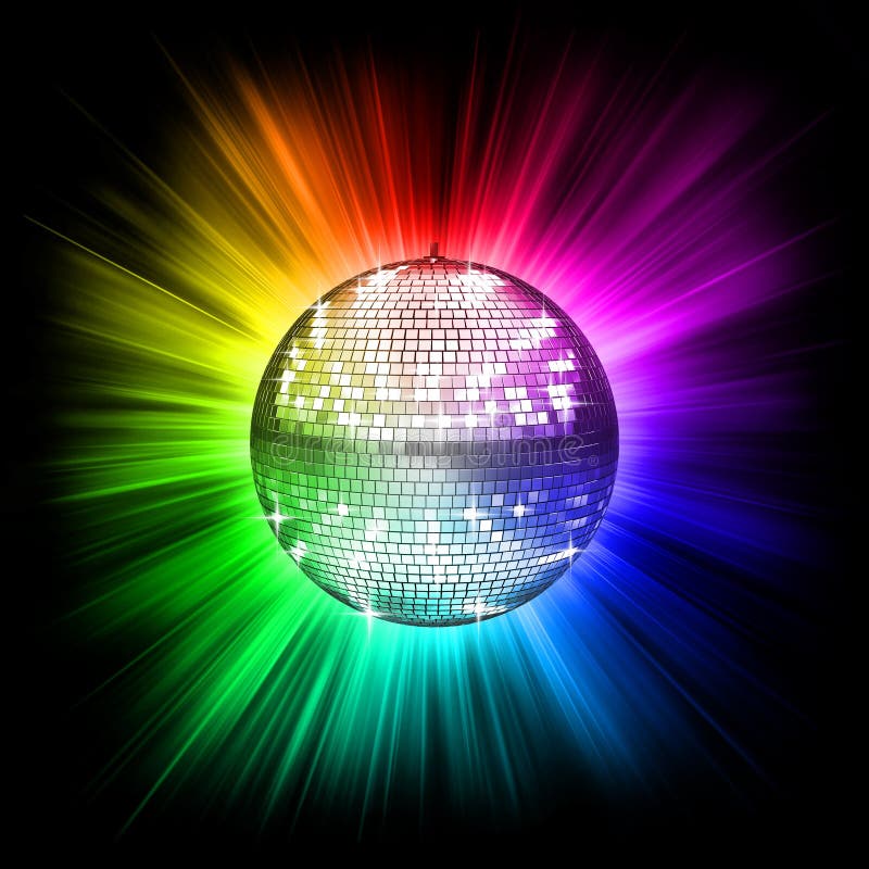 Bille colorée de disco illustration de vecteur Bille colorée de disco illustration de vecteur
