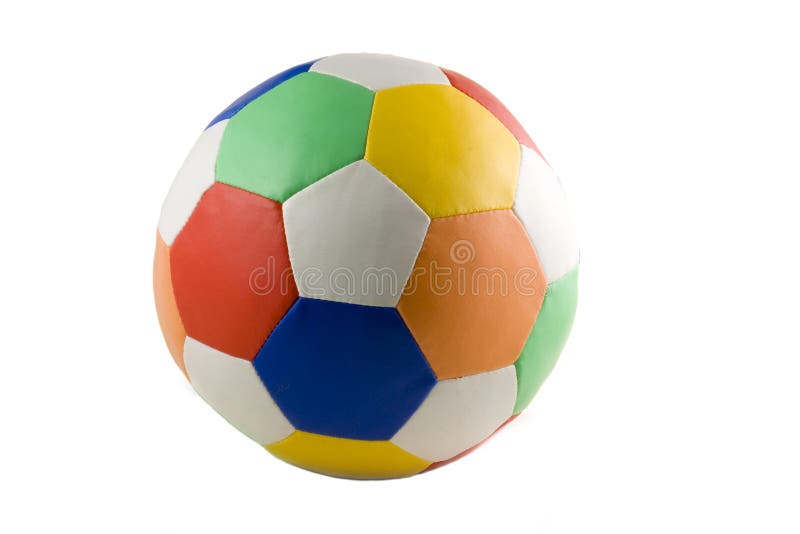 Bille de football colorée d'isolement photo libre de droits Bille de football colorée d'isolement photo libre de droits