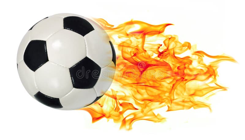 Bille de football en flammes photographie stock libre de droits Bille de football en flammes photographie stock libre de droits