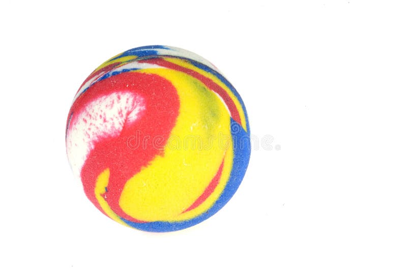 A colorful bouncing ball on a white background. A colorful bouncing ball on a white background