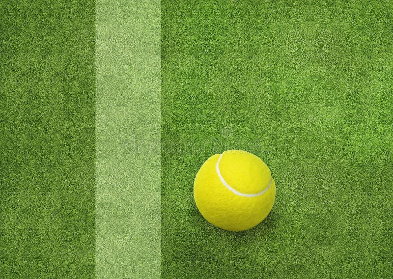 Tennis ball beside the court line. Tennis ball beside the court line.