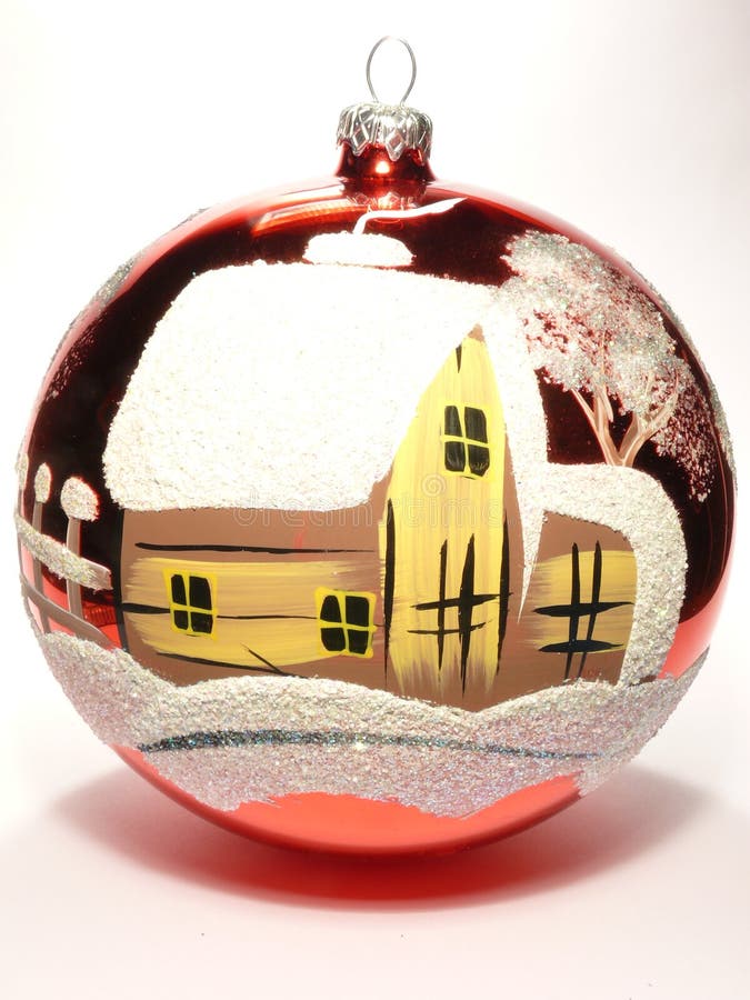 Bille en verre avec la maison image stock Bille en verre avec la maison image stock