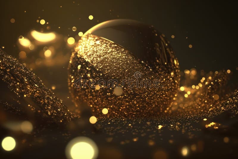 Particules D'or En Baisse Sur Un Fond Noir Confettis D'or