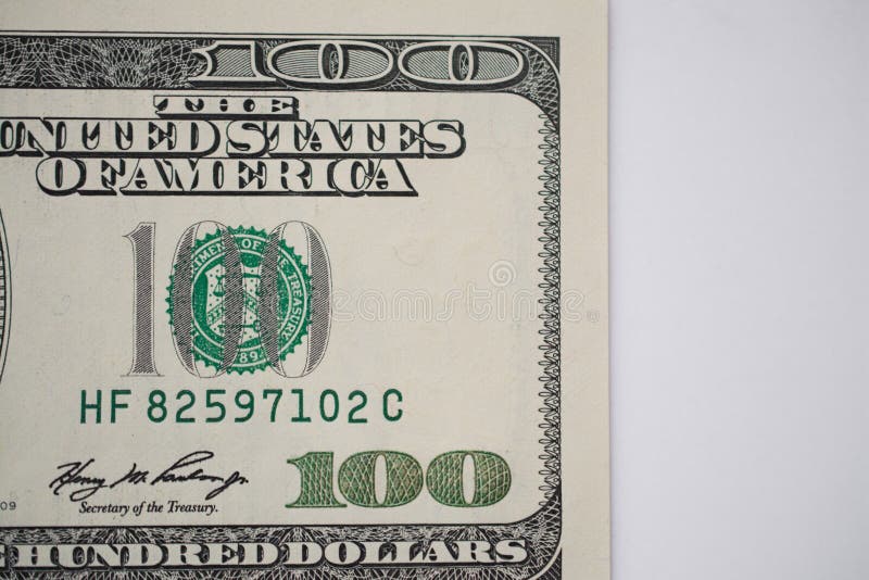 100 billet d'un dollar sur le fond blanc images libres de droits 100 billet d'un dollar sur le fond blanc images libres de droits