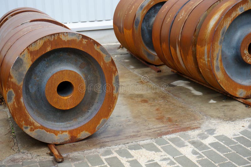 Billet from iron for making wheels royalty free stock photos Billet from iron for making wheels royalty free stock photos