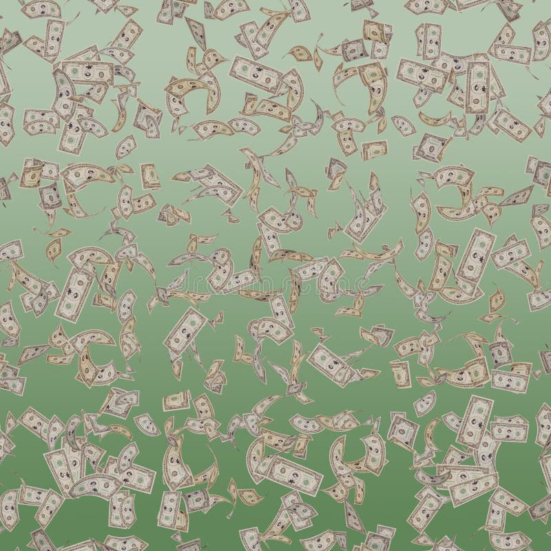 Billetes de dólar que caen del cielo ilustración del vector Billetes de dólar que caen del cielo ilustración del vector
