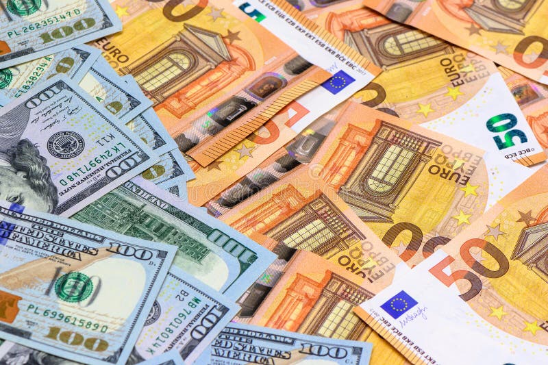 Banknotes of 100 dollars and 50 euros 2. Banknotes of 100 dollars and 50 euros 2