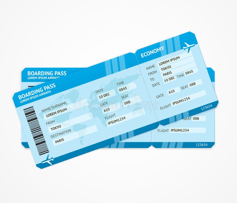 Billets modernes de carte d'embarquement de ligne aérienne de vecteur illustration de vecteur Billets modernes de carte d'embarquement de ligne aérienne de vecteur illustration de vecteur