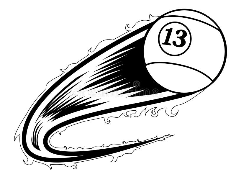 Billiard Ball with an Effect Icon Stock Vector Illustration of shot