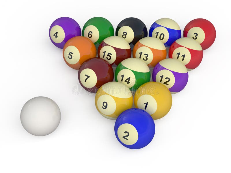 1 2 3 4 Numbers Billiard Balls with Numbers Stock Illustration