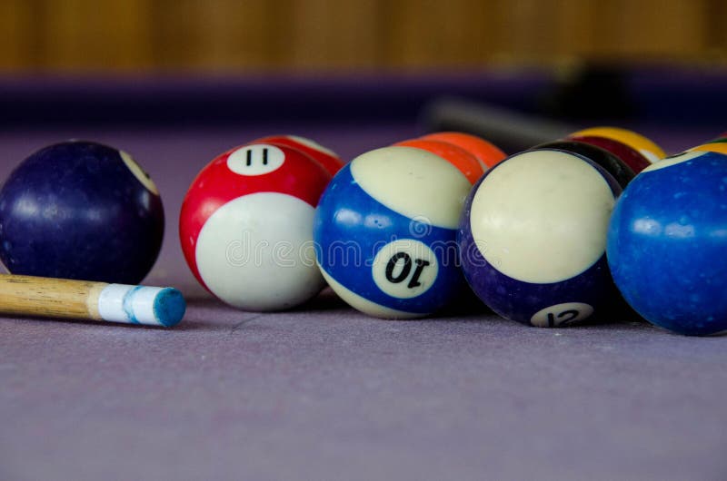 Pool table with balls stock photo. Image of game, design 148469018