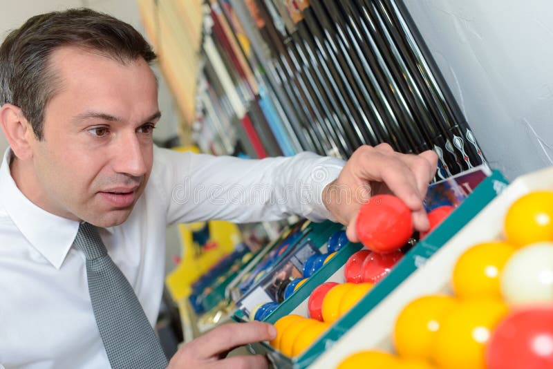 Billiards Ball Being Ranged in Shop Stock Image Image of paper