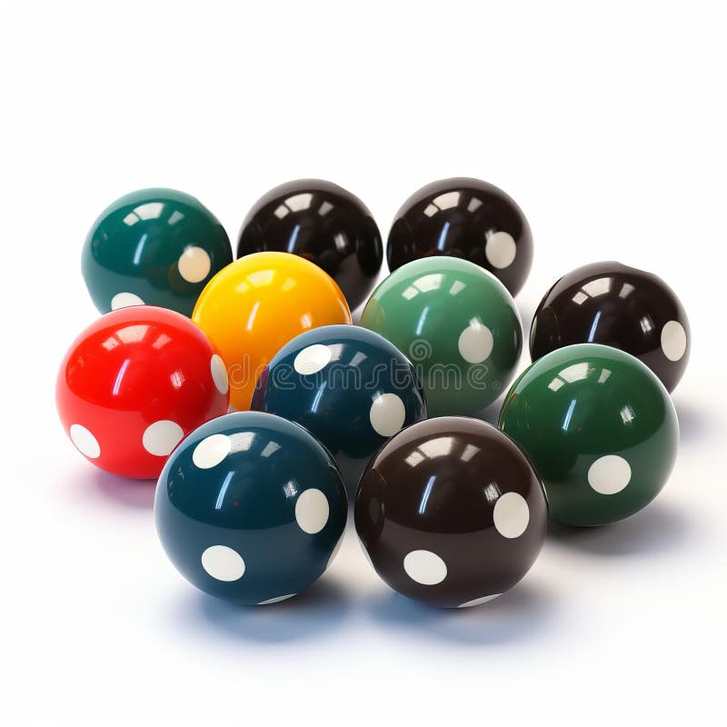 Vibrant Billiard Balls On White Isolated Background Design royalty free illustration