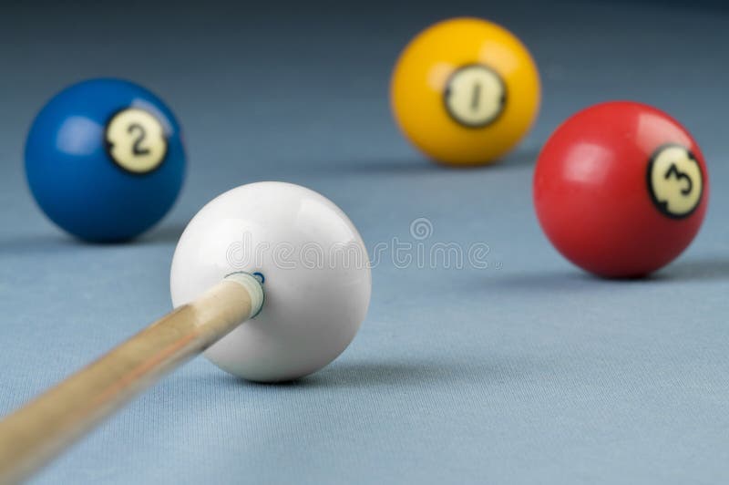 Billiards cue ready for shooting