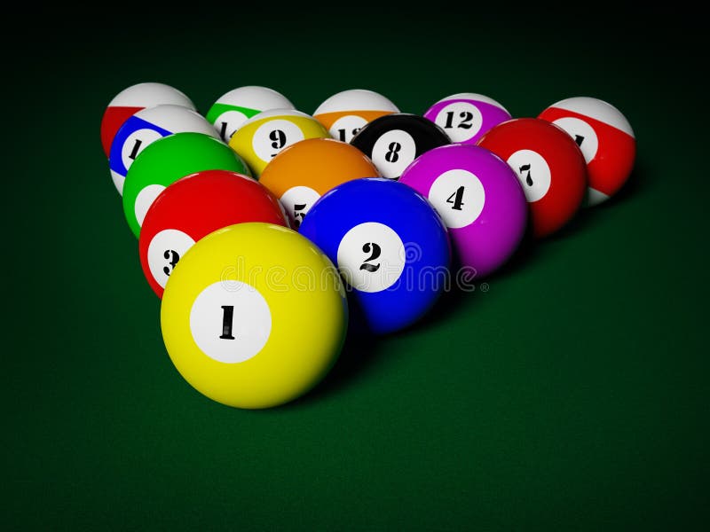 Set of racked pool balls stock vector. Illustration of compete - 3476551