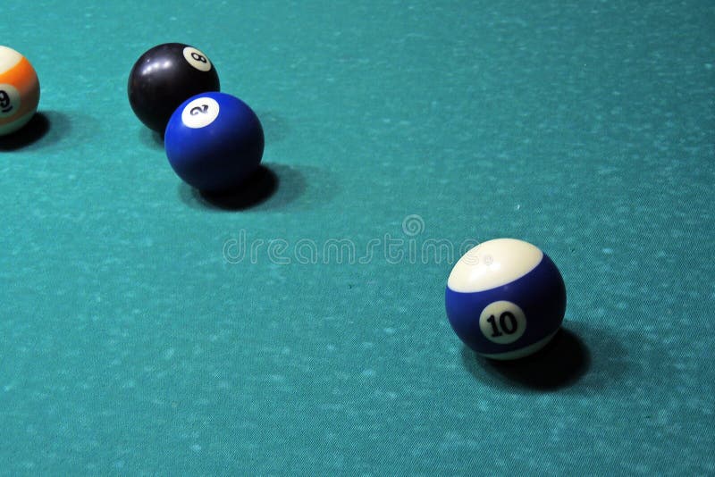 Billiards table and balls stock image. Image of number 81495581
