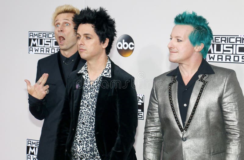 Billie Joe Armstrong, Tre Cool and Mike Dirnt Editorial Image Image