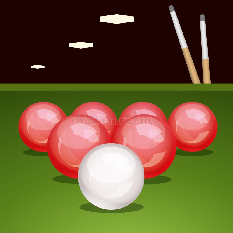 Vector Billiard Challenge Poster. 3d Realistic Balls on Billiard Table